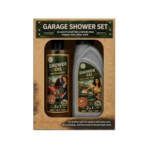 Retro industrial giftset groen - douchegel + douche olie