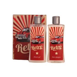 Giftset book retro car 2 x 250ml