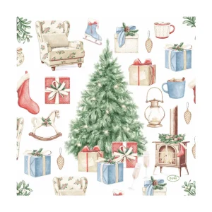 Kerstservetten "Tree and Gift"