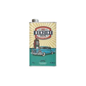 Blik 45 CL benzine / blauwe oldtimer - rum caramel likorette