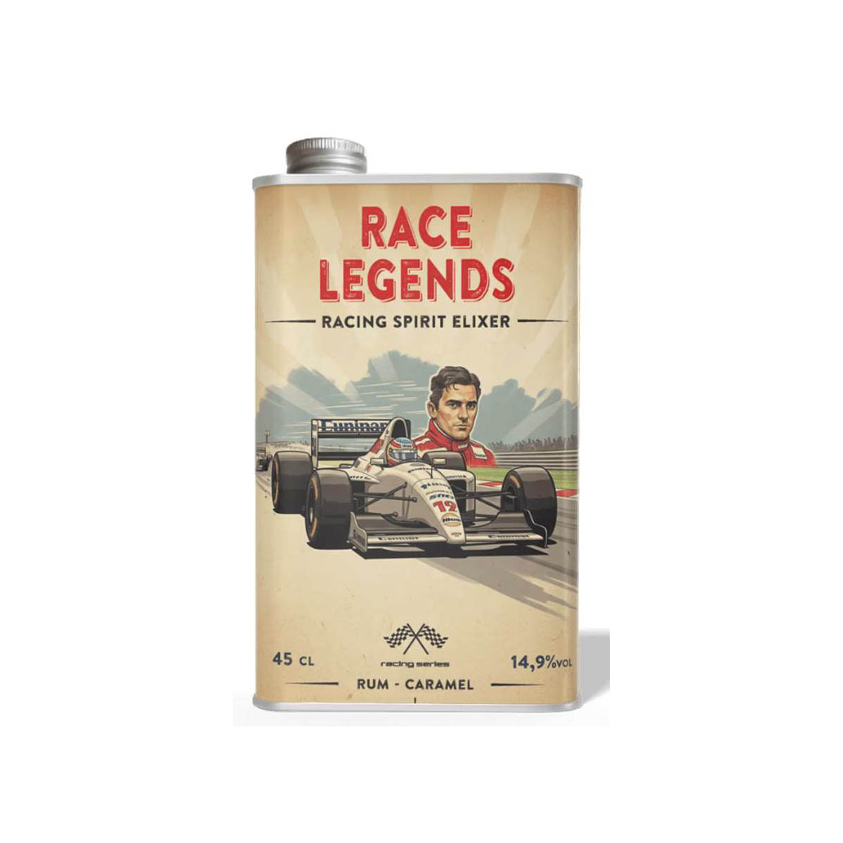 RACE LEGENDS race auto wit nr12 / blik rum-caramel likorette